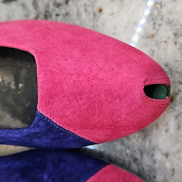 Vintage 80s multi color Retro Multicolor Heels Size 7.5 - Picture 13 of 16